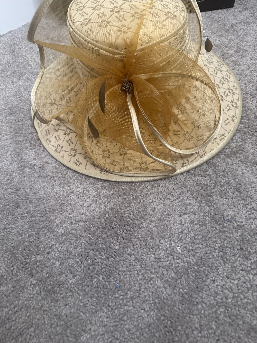Cicara Cream Patterned Skirt Set with Hat - Picture 3 of 9